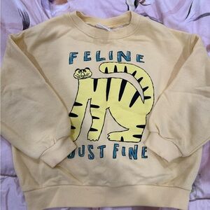 Zara Yellow Graphic Sweatshirt
